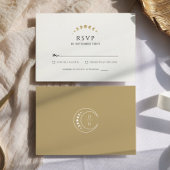 Gouden Monogram Hemelbruiloft RSVP Kaartje