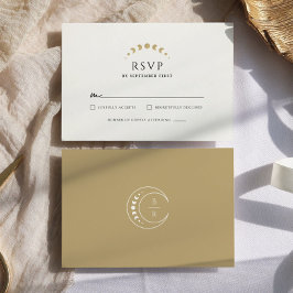 Gouden Monogram Hemelbruiloft RSVP Kaartje