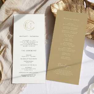 Gouden Monogram hemelhuwelijksprogramma Programmakaart