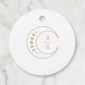 Gouden Monogram Hemelse Trouwgunstlabels  Bedankjes Labels (Voorkant)