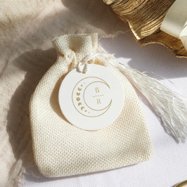 Gouden Monogram Hemelse Trouwgunstlabels  Bedankjes Labels