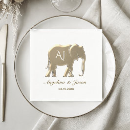 Gouden Monogram Huwelijk Servet