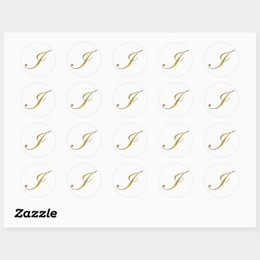 Gouden Monogram I Seal Sticker (Vel)