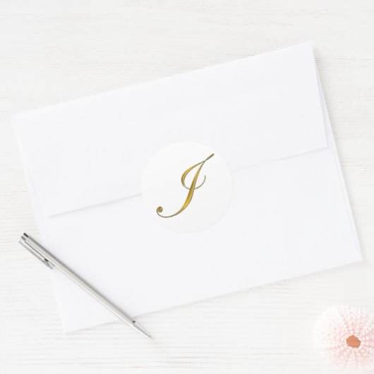 Gouden Monogram I Seal Sticker (Envelop)