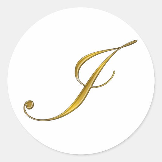 Gouden Monogram I Zegel Sticker (Voorkant)