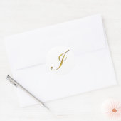 Gouden Monogram I Zegel Sticker (Envelop)