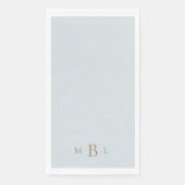 Gouden Monogram Icy Blue Wedding Servet (Voorkant)