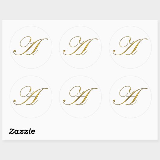 Gouden Monogram Initiaal A Stickers (Vel)