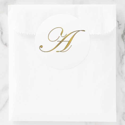 Gouden Monogram Initiaal A Stickers (Tas)