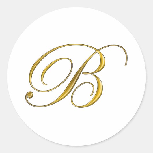 Gouden Monogram Initiaal B Stickers (Voorkant)