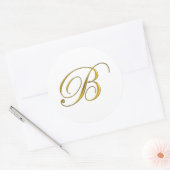 Gouden Monogram Initiaal B Stickers (Envelop)