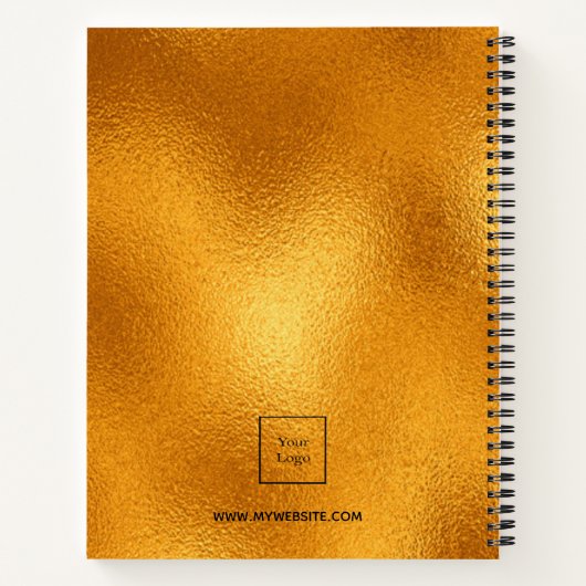 Gouden monogram initiaal bedrijf notitieboek (Achterkant)