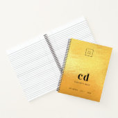 Gouden monogram initiaal bedrijfslogo notitieboek (Binnen)