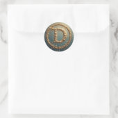 Gouden Monogram Initiaal D Ronde Sticker (Tas)