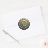 Gouden Monogram Initiaal D Ronde Sticker (Envelop)