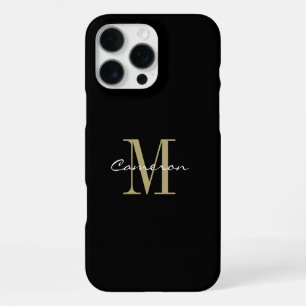 Gouden Monogram Initiaal en Naam Gepersonaliseerd iPhone 16 Pro Max Hoesje