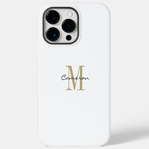 Gouden Monogram Initiaal en Naam Gepersonaliseerd iPhone 14 Pro Max Hoesje