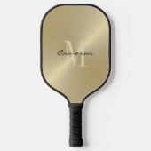 Gouden Monogram Initiaal en Naam Gepersonaliseerd  Pickleball Paddle (Voorkant)