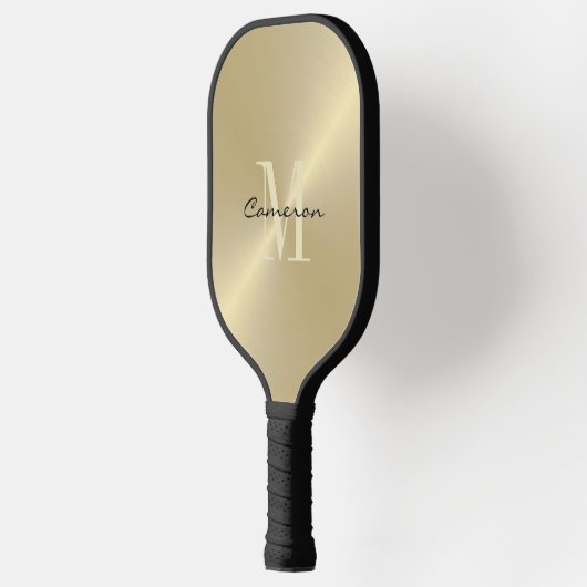 Gouden Monogram Initiaal en Naam Gepersonaliseerd  Pickleball Paddle (Links)