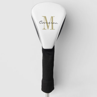 Gouden Monogram Initiaal en Naam Gepersonaliseerde Golfheadcover