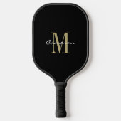 Gouden Monogram Initiaal en Naam Gepersonaliseerde Pickleball Paddle (Voorkant)