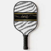 Gouden Monogram Initiaal en Naam Gepersonaliseerde Pickleball Paddle (Voorkant)