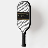 Gouden Monogram Initiaal en Naam Gepersonaliseerde Pickleball Paddle (Links)