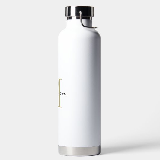 Gouden Monogram Initiaal en Naam Gepersonaliseerde Waterfles (Links)