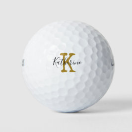 Gouden Monogram Initiaal en Naam Golfballen