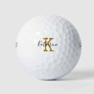 Gouden Monogram Initiaal en Naam Golfballen