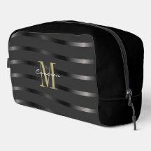 Gouden Monogram Initiaal en Naam Op Zwarte Gift