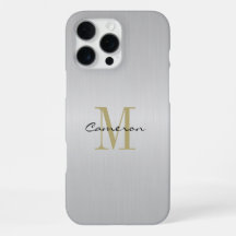 Gouden Monogram Initiaal en Naam Persoonlijke Zilv