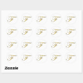 Gouden Monogram Initiaal F Stickers (Vel)