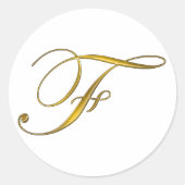 Gouden Monogram Initiaal F Stickers (Voorkant)