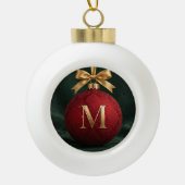 Gouden Monogram Initiaal Kerst Ornament (Voorkant)