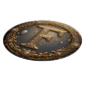 Gouden Monogram Initiaal Letter F Snijplank (Hoek)