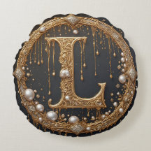 Gouden Monogram Initiaal Letter L