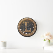 Gouden Monogram Initiaal Letter L Ronde Klok (Huis)