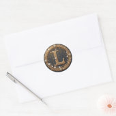 Gouden Monogram Initiaal Letter L Ronde Sticker (Envelop)