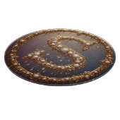 Gouden Monogram Initiaal Letter S Snijplank (Hoek)