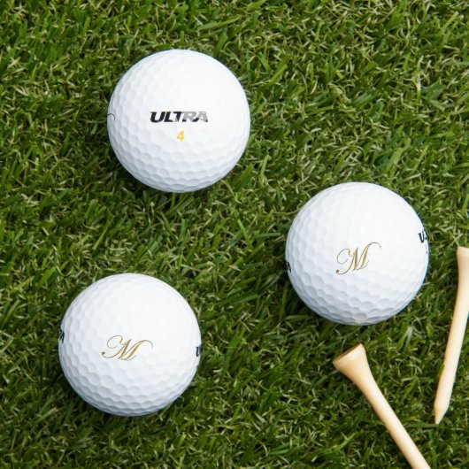Gouden Monogram Initiaal M Golfballen (Insitu Gras)