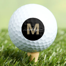 Gouden Monogram Initiaal Naam Gepersonaliseerd Golfballen