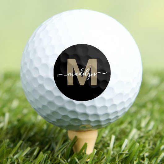 Gouden Monogram Initiaal Naam Gepersonaliseerd Golfballen