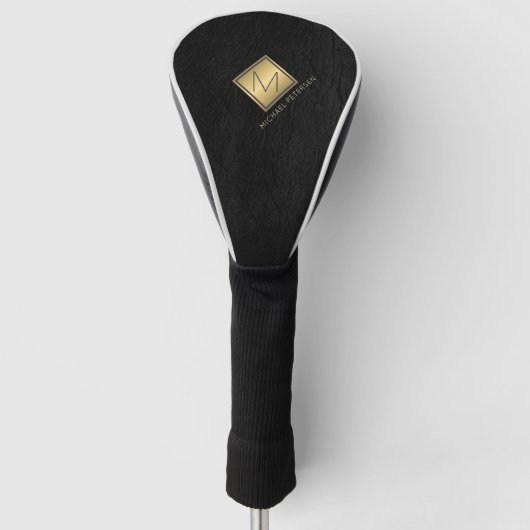 Gouden monogram initiaal naam gepersonaliseerd zwa golfheadcover (Voorkant)