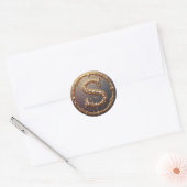 Gouden Monogram Initiaal S Ronde Sticker (Envelop)