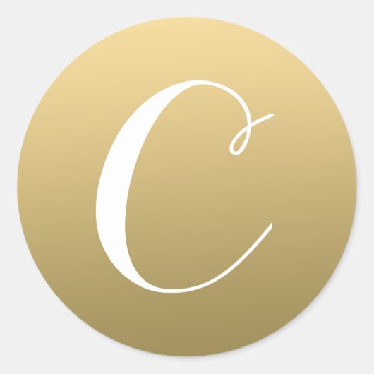 Gouden Monogram Initiaal Script Label (Voorkant)