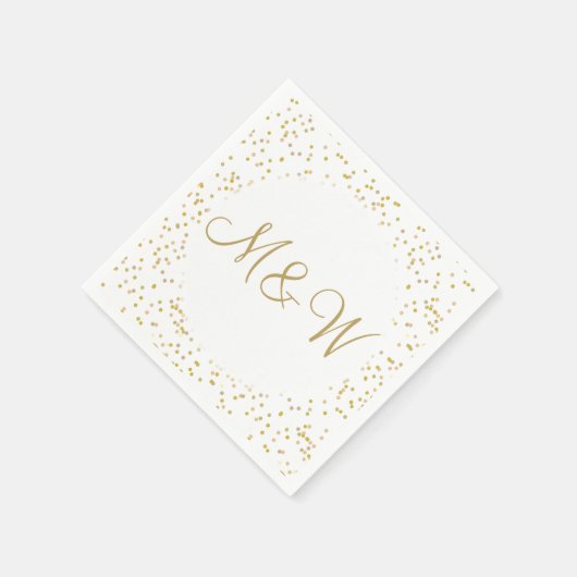 Gouden Monogram Initialen Script Goud Dust Servet (Hoek)