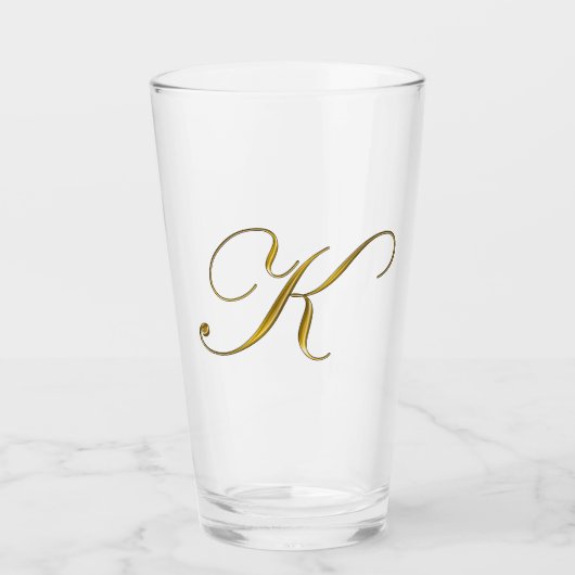 Gouden Monogram K Glas (Voorkant)