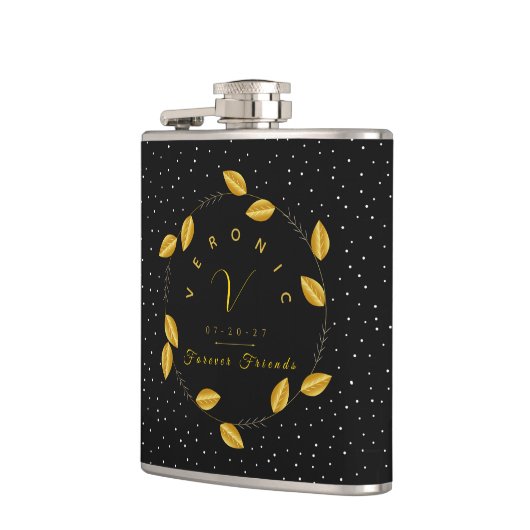 Gouden Monogram Krans - Forever Friends Heupfles (Links)