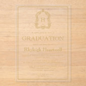 Gouden Monogram Kreeft Afstudeerfeest Acryl Uitnodigingen (Voorkant)